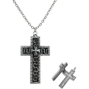 Vintage Cross Necklace with Secret Compartment